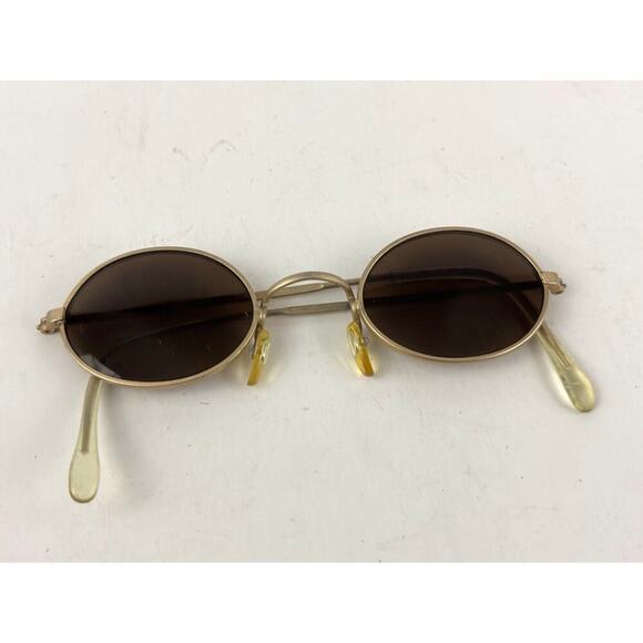 Vintage 1990s Round Children Sunglasses Gold - Picture 2 of 15
